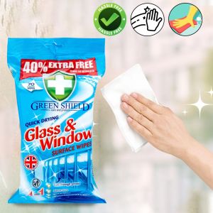 Green Shield почистващи мокри кърпи за прозорци 70 бр.