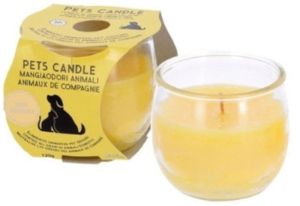 Pets Candle ароматизираща свещ за неутрализиране на неприятните миризми от домашни любимци 120 гр