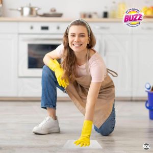 BUZZ мокри кърпи за под 15 бр - ябълка антибактериални