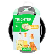 VIVESS комплект 3 броя луксозни фунии Trio Pastry + цедка 