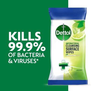 Dettol антибактериални мокри кърпи за всички измивни повърхности 72 бр. - Лайм и Мента