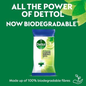 Dettol антибактериални мокри кърпи за всички измивни повърхности 72 бр. - Лайм и Мента