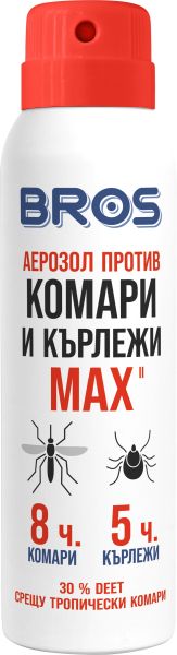 BROS MAX аерозол против комари и кърлежи - 90 мл