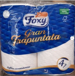 FOXY TRAPUNTATA тоалетна хартия 4 ролки, 4 пласта