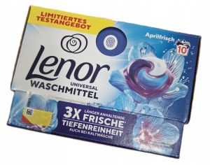 Lenor капсули 10 бр - универсални за бяло и цветно пране - аромат Spring