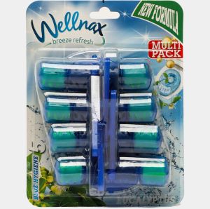 WELLNAX тоалетни блокчета за почистване, тип кошничка 4х50 гр. - Евкалипт