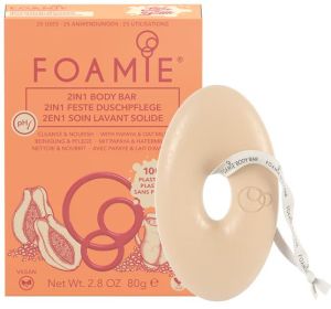 FOAMIE 2 in 1 Твърд душ гел и сапун - Папая и овесено мляко - 80гр