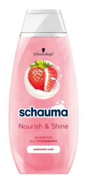 SCHAUMA Nourish & Shine възстановяващ шампоан за силно увредена коса с екстракт от ягода 400 мл