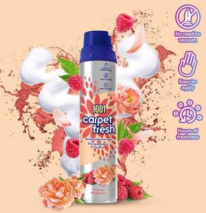 1001 Carpet Fresh ароматизираща пяна за килими, мокети, дамаски - Божур и малина- без отмиване
