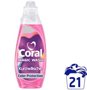 CORAL Magic Wash течен перилен препарат за цветно пране 840 мл,  21 пранета