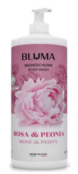 BLUMA душ гел с помпа 1 литър - Роза и божур