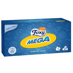 Кутия салфетки FOXY - MEGA 2 пласта / 200 броя