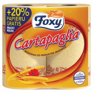 Кухненска хартия Foxy CARTAPAGLIA 2 ролки, декорирана жълта