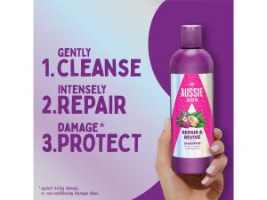 AUSSIE SOS Repair & Revive – възстановяващ шампоан за суха и увредена коса 300 мл