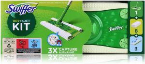 Swiffer комплект моп с дръжка + 3 мокри кърпи