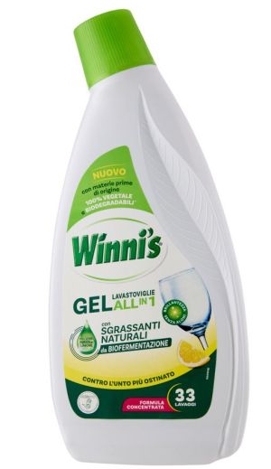 Winni's - гел за съдомиялна 750 мл / 30 измивания - Лимон