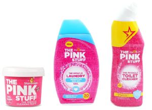 Пакет StarDrops The Pink Stuff: паста 850 гр, WC препарат, перилен п-т Сензитив + Подарък