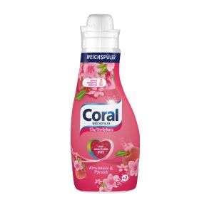 CORAL концентрат омекотител 675 мл / 27 пр - цвят череша и праскова