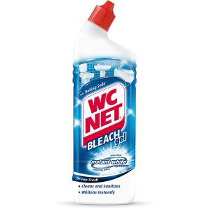 WC NET гел за тоалетна избелващ с белина 750 мл - океан