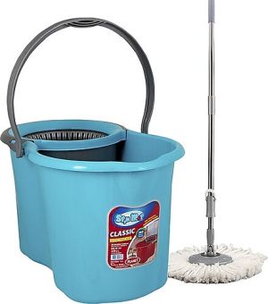 Planet Spin Mop комплект кофа с центрофуга 360` и кръгъл моп микрофибър