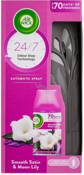 Air Wick Freshmatic автоматичен ароматизатор машинка с пълнител 250 мл - лилия, нотка на коприна и чувствена бърбън ванилия