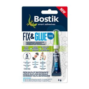 Bostik ГЕЛ секундно лепило 2 гр. - гъвкава връзка, водоустойчиво, за вертикални повърхности