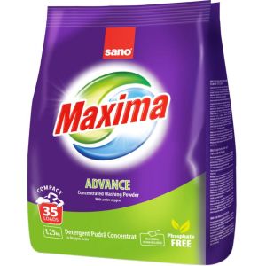 SANO Максима прах за пране 1.25 кг / 35 пранета - универсален Advance Oxigen Activ