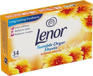 LENOR кърпички за сушилня и гардероб 34 броя (Летен бриз) жълти