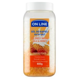 ON LINE соли за вана гранули 800 гр - мед и мляко 