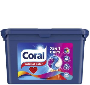 Coral капсули за пране на цветни дрехи 18 бр