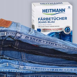 HEITMANN кърпички с текстилна боя за възстановяване цвета на класически сини дънки 10 бр