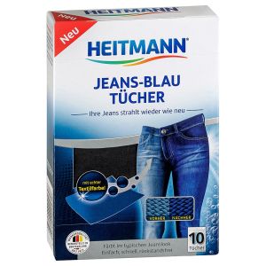 HEITMANN кърпички с текстилна боя за възстановяване цвета на класически сини дънки 10 бр