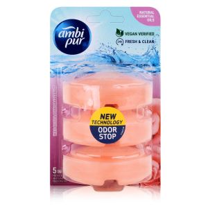 Ambi Pur WC ароматизатор пълнители 3 бр x 55 гр. - роза и грейфрут