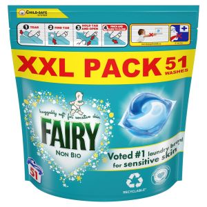 Fairy капсули за пране NON BIO 51 бр. - Сензитив и Бебе
