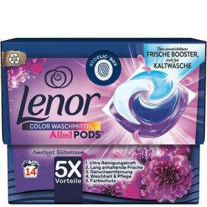 Lenor капсули ALLin1 pods за цветно пране 14 бр - аромат Amethyst