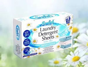 SWIRL БИО листове за пране вместо перилен препарат 20 бр - аромат Fresh Clean