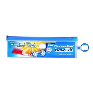 Fluorodine травъл комплект за пътуване - четка и паста