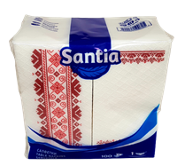 Салфетки SANTIA лукс с принт българска шевица 40 бр. 