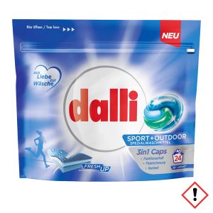 Dalli 3в1 капсули за пране на спортни и функционални облекла и аксесоари 24 бр